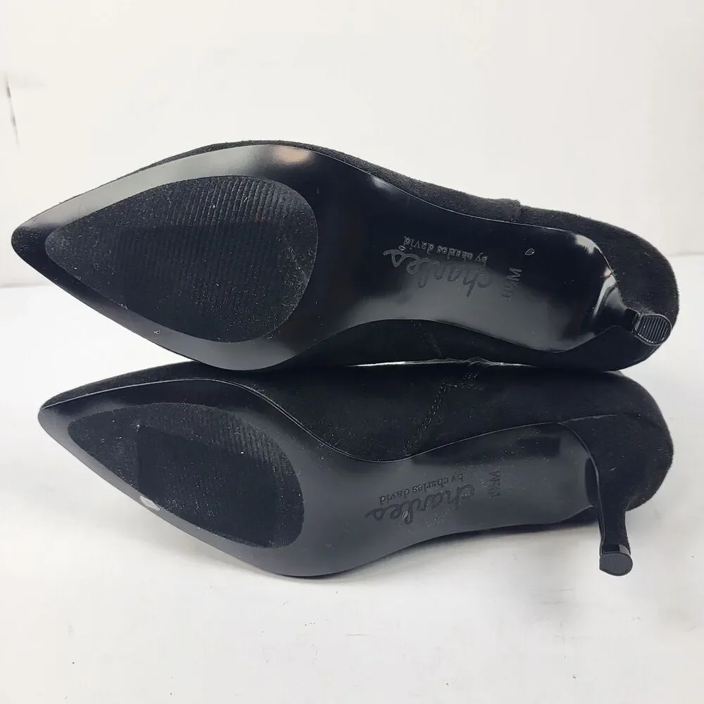 Charles by Charles David Accurate Bootie in Black Faux Suede Size 6.5M
